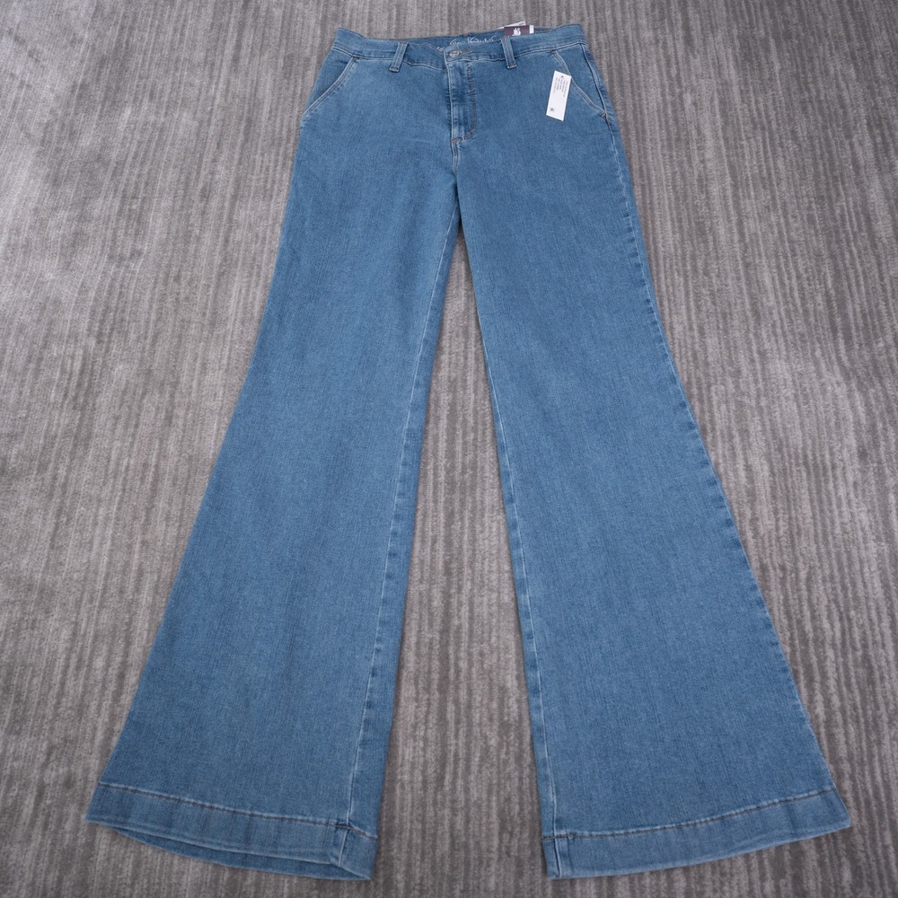Gloria Vanderbilt Flared Trouser Jeans Womens 6 Blue NWT Amanda Wide Leg Grove